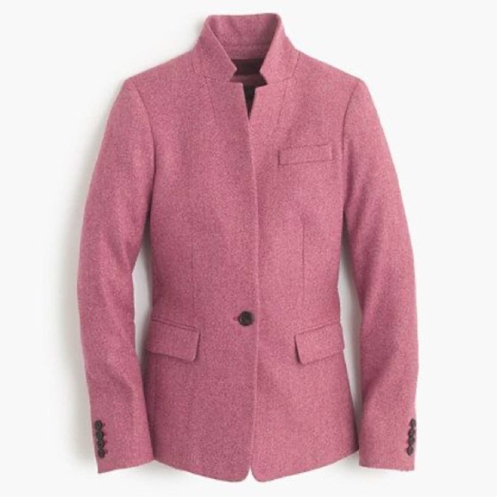 J. Crew Regent Blazer Donegal Wool Pink Herringbone sz 4P petite